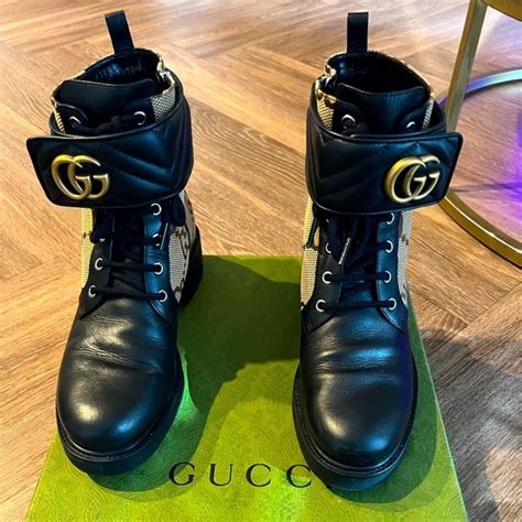 gucci square toe combat boots|gucci combat boots outfit.